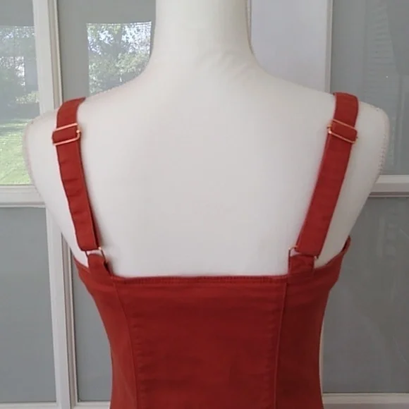 Forever 21 Denim Overall Mini Dress in Rust Size - M - Picture 5 of 15